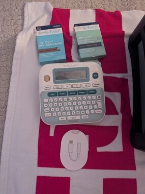 Brother Pro Embellish Label Maker in white and teal Printer Like new